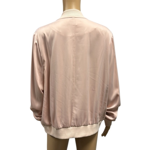 Lane Bryant Full Zip Up Lace Accent Lined Jacket Light Pink and Black Womens 14 - Picture 4 of 14